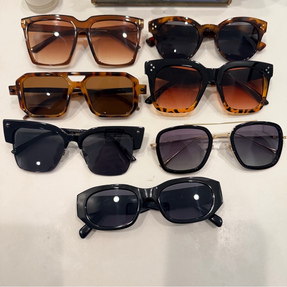 Mixed Lot of 7 Fashion Sunglasses - Black & Tortoiseshell Shades